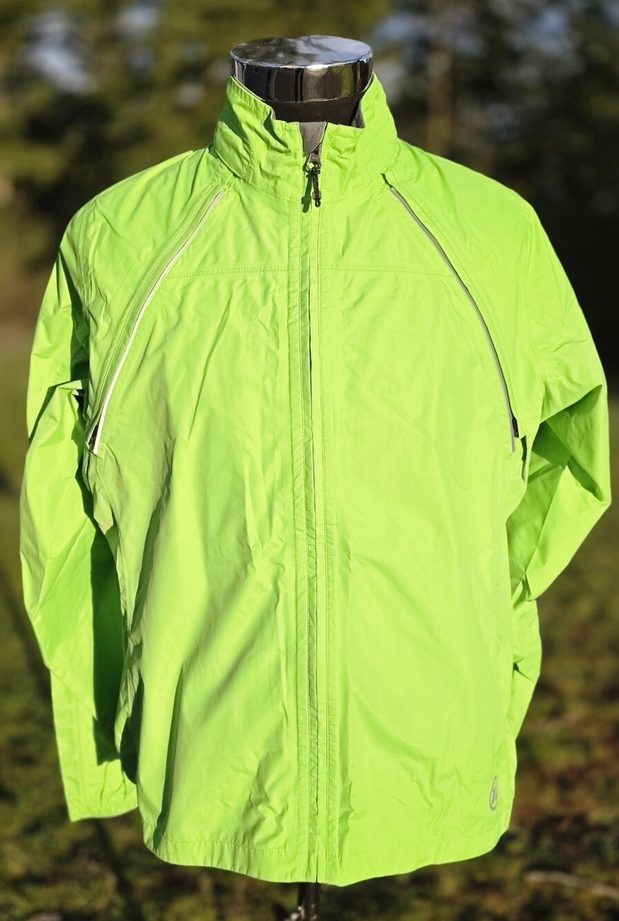Novara Cycling Men Green Lightweight Full Zip Running Jacket Size XL Reflective